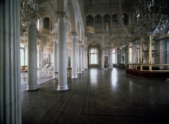 Udsigt over Pavillionshallen i Den Lille Eremitage (Hermitage) projekteret af Andrei Ivanovich Stakenschneider (1802-1865) 1850-1858 Eremitagemuseet, Sankt Petersborg