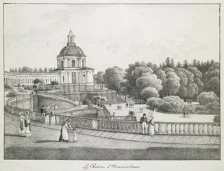 Udsigt over kirken i det store palads i Oranienbaum, 1821-1822