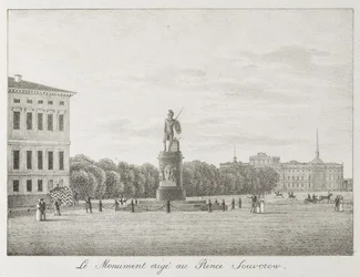 Udsigt over Mars-feltet og Suvorov-monumentet i Sankt Petersborg, 1821-1822