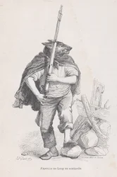 Jeg så en ulv stå vagt fra Scener fra Dyrenes Private og Offentlige Liv..., ca. 1837-47.