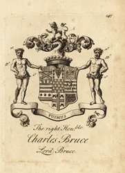 Våbenskjold af den højre ærede Charles Bruce, Lord Bruce, 3. jarl af Ailesbury, 4. jarl af Elgin