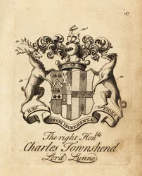 Våbenskjold af den ærede Charles Townshend, Lord Lynne, 3. Viscount Townshend