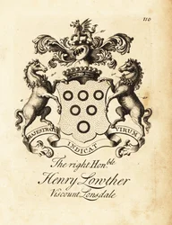 Våbenskjold fra den højre ærede Henry Lowther, 3. Viscount Lonsdale (1694-1751)
