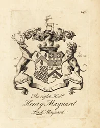 Våbenskjold fra den højre ærede Henry Maynard, Lord Maynard, 4. Baron Maynard, død 1742