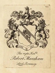 Våbenskjold af den højre ærede Robert Marsham, Lord Romney