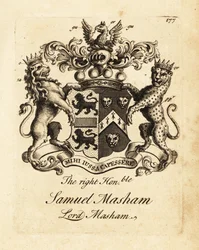 Våbenskjold af den højre ærede Samuel Masham, Lord Masham