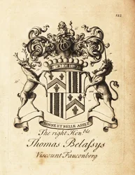 Våbenskjold for den højre ærede Thomas Belasyse, Earl Fauconberg eller Thomas Belassys, Viscount Fauconberg (1699-1774)