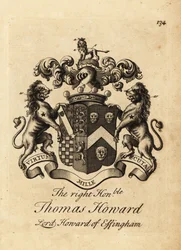 Våbenskjold af den højre ærede Thomas Howard, 2. jarl af Effingham, Lord Howard af Effingham