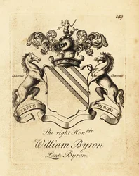 Våbenskjold fra den højre ærede William Byron, Lord Byron, 4. Baron Byron (1670-1736)
