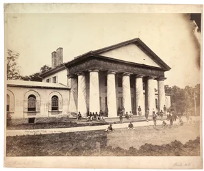 Forsiden af Arlington House, 28. juni 1864 (sepia-foto)
