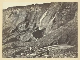 Hydraulic Gold Mining, Near Dutch Flats, Californien, C. P. R. R.