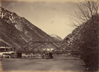 Billede 42. Mormon Turnpike Bridge, udmundingen af Weber Canon,1869 (foto)
