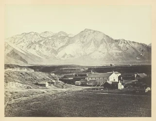 Wasatch Range i Rocky Mountains, fra Brigham Youngs uldfabrikker