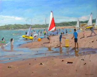 Cricket og rødt og hvidt sejl, Abersoch, 2011