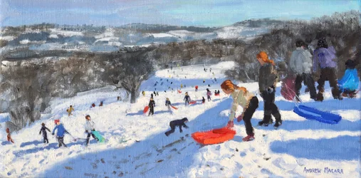 Den røde slæde, Allestree Park, Derby, 2016,