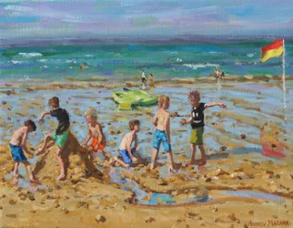 Sandslottet, Wells-next -the- sea, Norfolk, 2019, (olie på lærred)