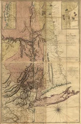 Et kort over provinsen New York med en del af Pensilvania og New England, LOC 74692653