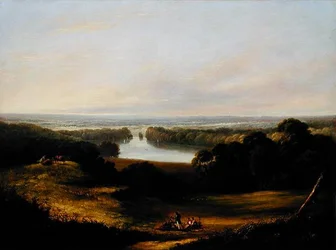 Udsigt fra Froster Hill, Gloucestershire, England (olie på lærred)