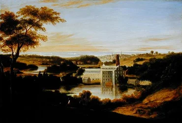 Udsigt nær Bridgeport, Connecticut (olie på lærred)