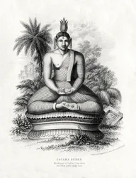 Corona Buddha, tilbedt i Ceylon, Siam, Kina, 1800-tallet