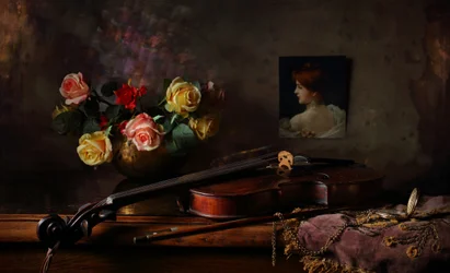 Elegant stilleben med violin