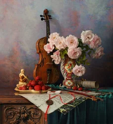 Romantisk violinstilleben