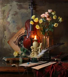 Romantisk violinstilleben