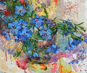 Levende blå blomster