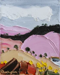 Landskab i Impasto-teknik fra Pink Hills