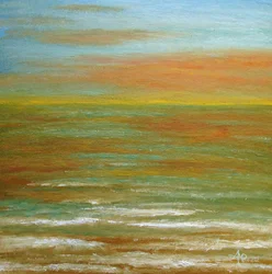 Abstrakt havsolnedgang