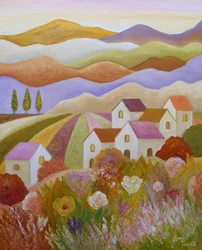 Farverig landsby