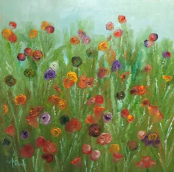 Farverigt blomsterfelt