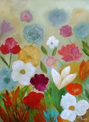 Farverig blomsterhave