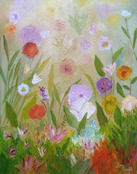 Farverige blomster i haven