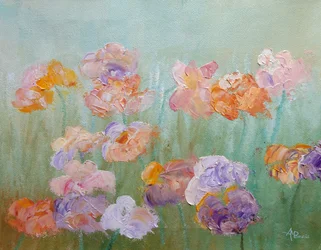 Farverige blomster med struktur