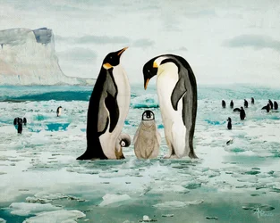 En familie af kejserpingviner