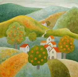 Den fredelige landsby Orange Tree