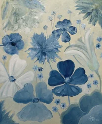 Bløde blå haveblomster