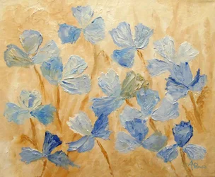 Blå blomster med struktur