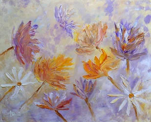 Livlige, abstrakte blomster