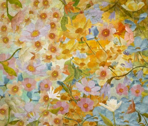 Farverig blomsterhave