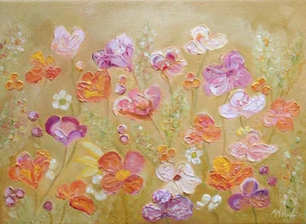 Farverig blomsterhave