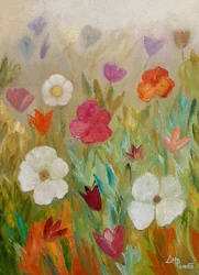 Farverigt blomsterfelt