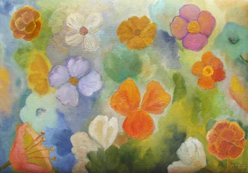 Farverige blomster i haven