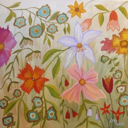 Farverige blomster i haven