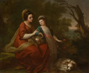 Mrs. Hugh Morgan og hendes datter, ca. 1771.