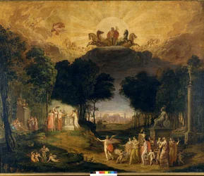 Angelo Monticelli. Første gardin (indretning) af Teatro alla Scala i Milano.