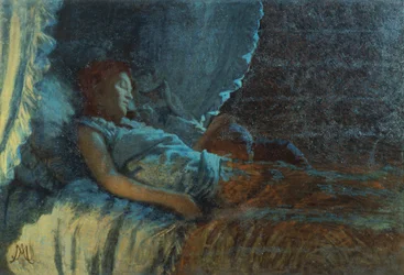 Happy Dawn, af Angelo Morbelli (1853-1919), olie på lærred