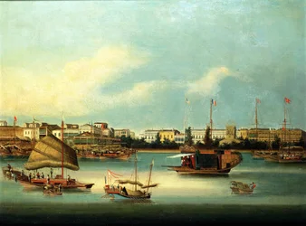 The Pagoda, Whampoa Island (kropsfarve på papir)