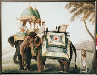 Elefanter med deres mahout, ca. 1815